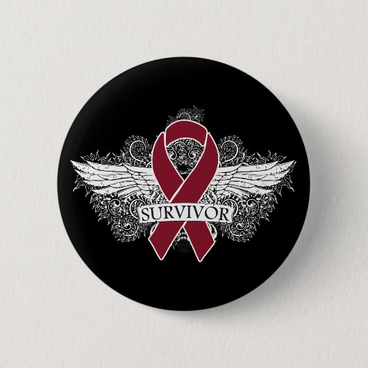 Badge Rond 5 Cm Ruban SURVIVANT À Fond De Myélome Multiple (Devant)