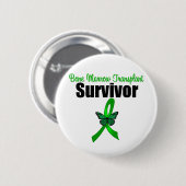 Badge Rond 5 Cm Ruban Survivant de la greffe de la moelle osseuse  (Devant & derrière)