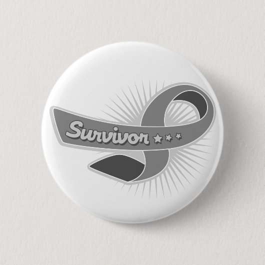 Badge Rond 5 Cm Ruban survivant de la tumeur cérébrale (Devant)
