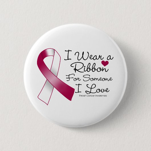 Badge Rond 5 Cm Ruban Throat Cancer Quelqu'un que j'aime (Devant)