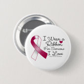 Badge Rond 5 Cm Ruban Throat Cancer Quelqu'un que j'aime (Devant & derrière)