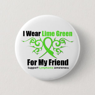 Badge Rond 5 Cm Ruban tribal de lymphome pour mon ami