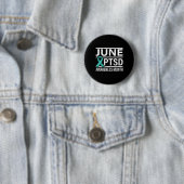 Badge Rond 5 Cm Ruban turquoise juin Mois de sensibilisation au SS (En situation)