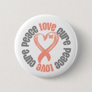 Badge Rond 5 Cm Ruban utérin de traitement d'amour de paix de