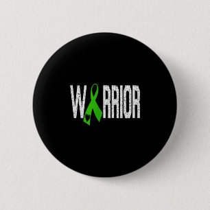 Badge Rond 5 Cm Ruban Vert Cœur de Guerrier de la Maladie Mitochon