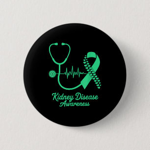 Badge Rond 5 Cm Ruban vert de la marche du cœur pour la sensibilis