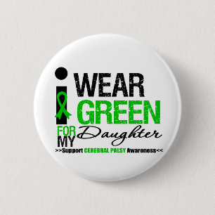 Badge Rond 5 Cm Ruban vert d'usage de l'infirmité motrice