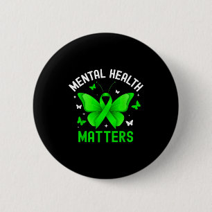 Badge Rond 5 Cm Ruban vert papillon de sensibilisation à la santé 