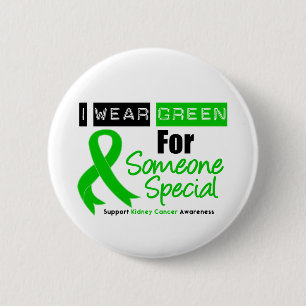 Badge Rond 5 Cm Ruban vert pour cancer du rein pour quelqu'un spéc