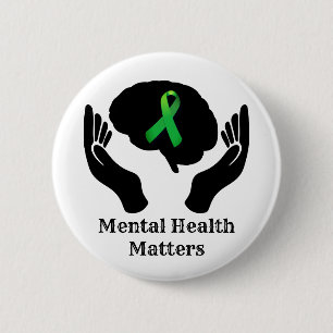 Badge Rond 5 Cm Ruban Vert pour la sensibilisation à la santé men