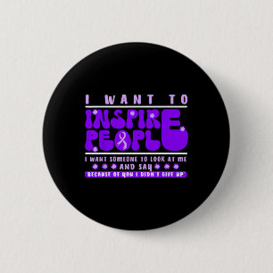 Badge Rond 5 Cm Ruban Violet de Sensibilisation au Surdosage Dépen
