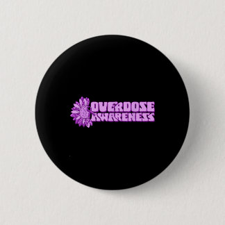 Badge Rond 5 Cm Ruban Violet de Sensibilisation au Surdosage Dépen
