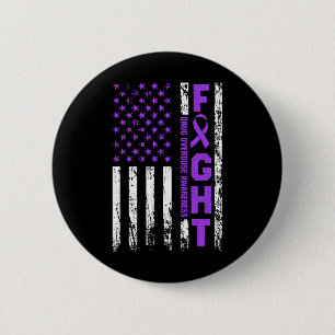 Badge Rond 5 Cm Ruban Violet de Sensibilisation au Surdosage Drape