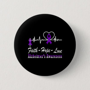 Badge Rond 5 Cm Ruban Violet de Sensibilisation La Fin de Heimer's