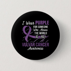 Badge Rond 5 Cm Ruban Vulvar Cancer Quelqu'Un Qui Veut Dire Monde
