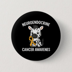 Badge Rond 5 Cm Ruban Zèbre de Sensibilisation au Cancer Neuroendo