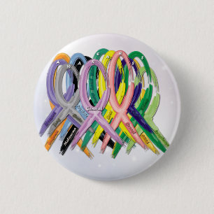 Badge Rond 5 Cm Rubans de conscience de Cancer