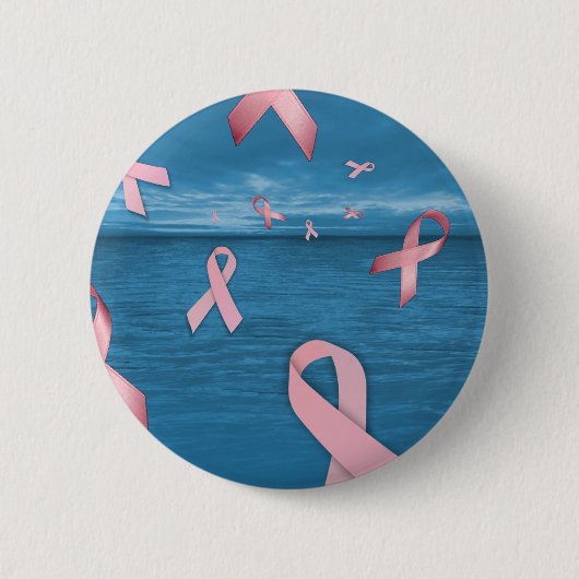 Badge Rond 5 Cm Rubans de conscience de cancer du sein dans le (Devant)