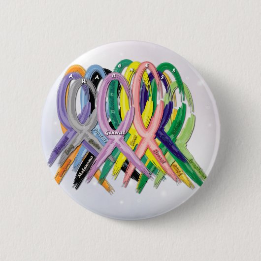 Badge Rond 5 Cm Rubans de sensibilisation au cancer (Devant)