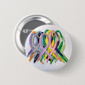 Badge Rond 5 Cm Rubans de sensibilisation au cancer (Devant & derrière)