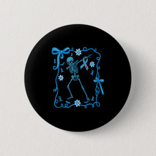 Badge Rond 5 Cm Rubans de sensibilisation au diabète de squelette