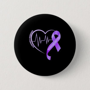 Badge Rond 5 Cm Rubans violets de sensibilisation à la maladie d'A