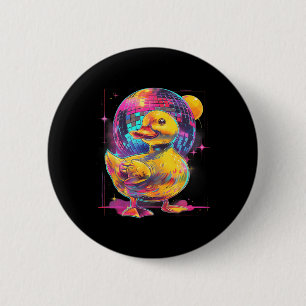 Badge Rond 5 Cm Rubber Duck Disco Musique Danse Rubber Duckie Disq