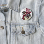 Badge Rond 5 Cm Ruby Gothic Red Fairy and Dragon (En situation)