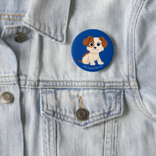 Badge Rond 5 Cm Rue Sésame Elmo's Puppy Tango
