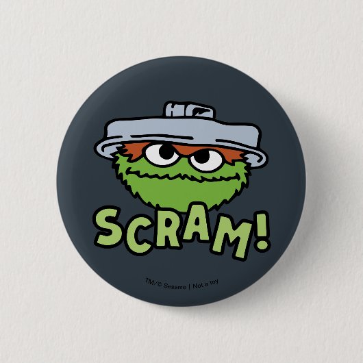 Badge Rond 5 Cm Rue Sésame | Oscar the Grouch Scram! (Devant)