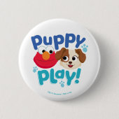 Badge Rond 5 Cm Rue Sésame | Puppy Play Elmo & Tango (Devant)