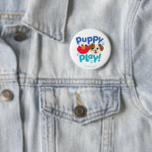 Badge Rond 5 Cm Rue Sésame | Puppy Play Elmo & Tango (En situation)