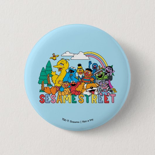 Badge Rond 5 Cm Rue Sésame | Rainbow Wave (Devant)