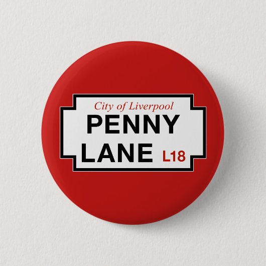 Badge Rond 5 Cm Ruelle de penny, plaque de rue, Liverpool, R-U (Devant)