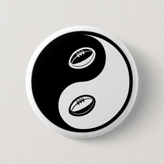 Badge Rond 5 Cm Rugby de Yin Yang (Devant)