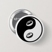 Badge Rond 5 Cm Rugby de Yin Yang (Devant & derrière)