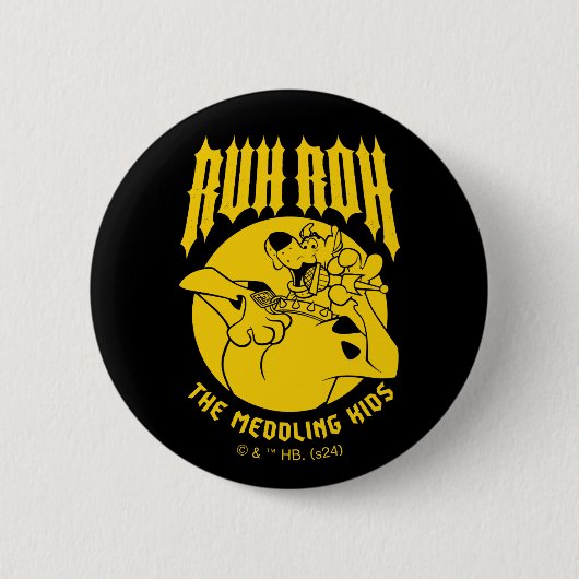 Badge Rond 5 Cm Ruh Roh Scooby-Doo L'Icône Des Enfants En Médaille (Devant)