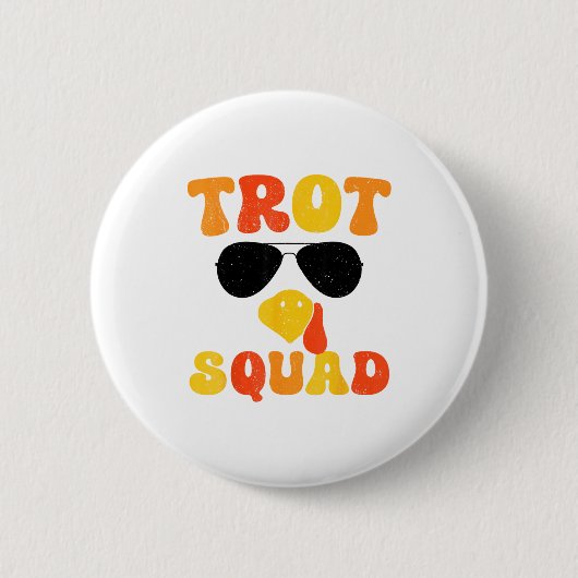 Badge Rond 5 Cm Running Turkey Sungles Trot Squad Thanksgiving (Devant)