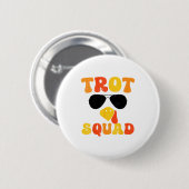 Badge Rond 5 Cm Running Turkey Sungles Trot Squad Thanksgiving (Devant & derrière)