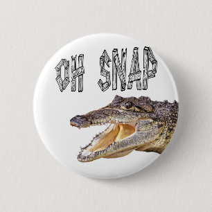 Badge Rond 5 Cm RUPTURE de l'OH - alligator fâché