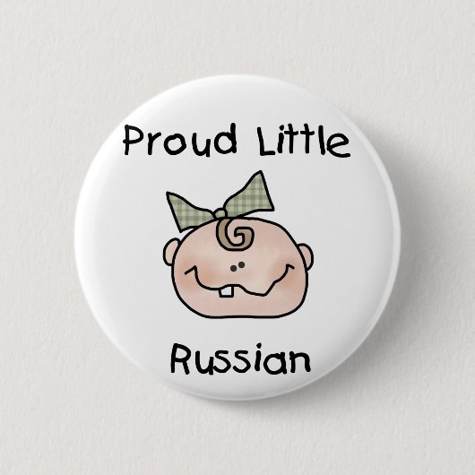 Badge Rond 5 Cm Russe fière de fille petite (Devant)