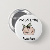 Badge Rond 5 Cm Russe fière de fille petite (Devant & derrière)