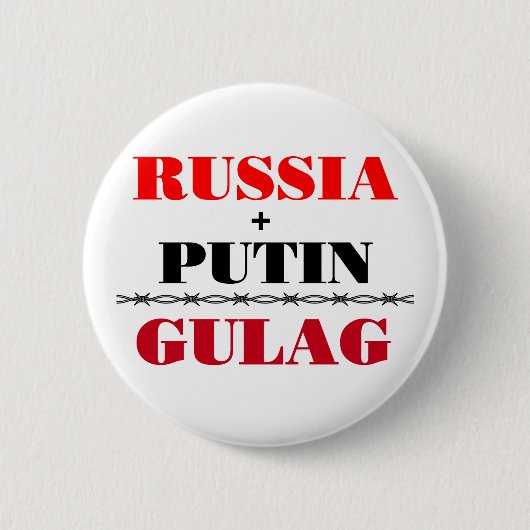Badge Rond 5 Cm Russie et Poutine (Devant)