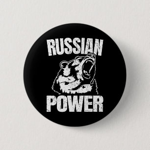 Badge Rond 5 Cm Russie Ours Puissance Gym Russe Bodybuilding Russi