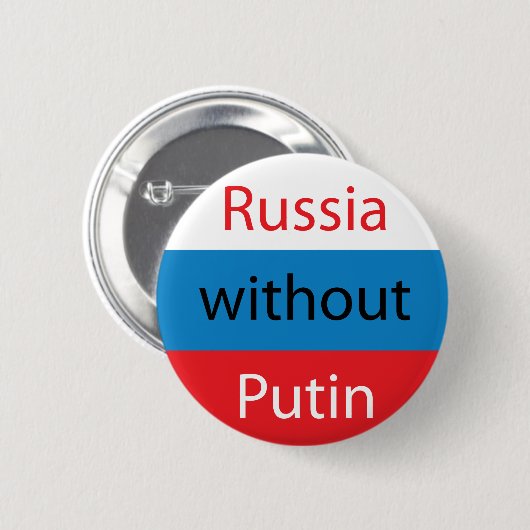 Badge Rond 5 Cm Russie sans Poutine (Devant & derrière)