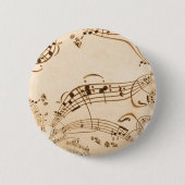 Badge Rond 5 Cm Rustic Antique Musical Notes (Devant)
