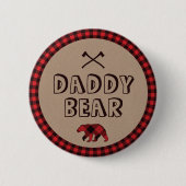 Badge Rond 5 Cm Rustique Buffalo Plaid Lumberjack DAD à être (Devant)