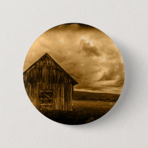 Badge Rond 5 Cm rustique de l'ouest ferme ancienne grange