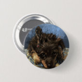 Badge Rond 5 Cm Rusty le Caniche (Devant & derrière)