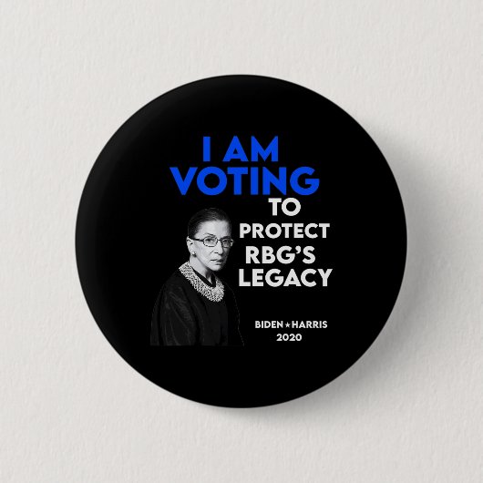 Badge Rond 5 Cm Ruth Bader Ginsburg&#' ; s Legacy Vote Biden 2020 (Devant)